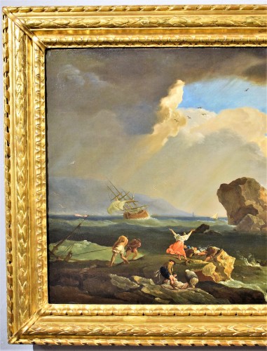 Naufrage sur le récif - Claude Joseph Vernet (1714 -1789) signé et daté 1786 - Tableaux et dessins Style Louis XVI